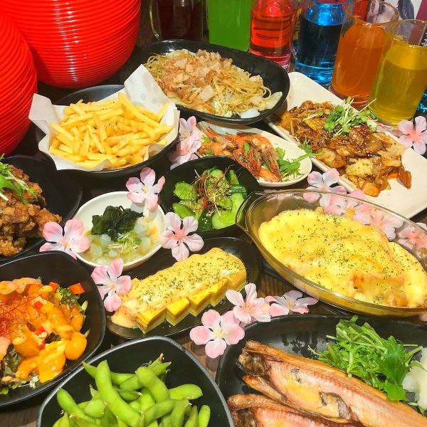 食べ飲み放題専門店なので提供スピードにも自信あり!!料理５０種＆ドリンク１００種の豊富なメニュー♪