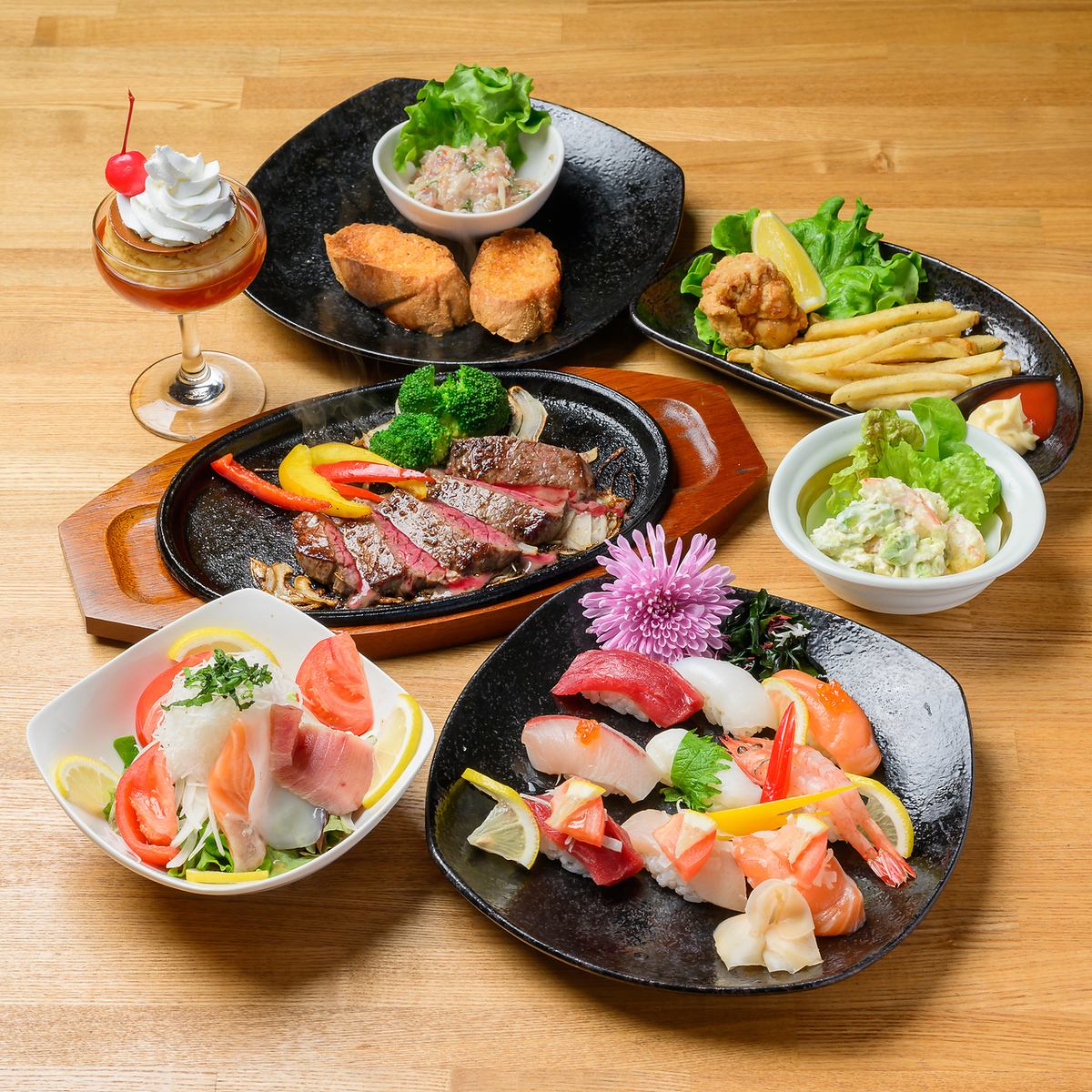 【カップルコース】お料理8品＋サプライズケーキorシャンパン◎