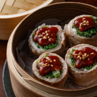 万能ねぎ青梗菜肉巻きと蒸し（4個）　