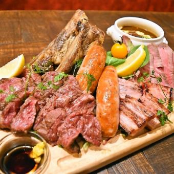 [Group Discount Coupon◎] 5,000 yen for a very satisfying course with 3 types of steak and grilled meat, including 2 hours of all-you-can-drink!