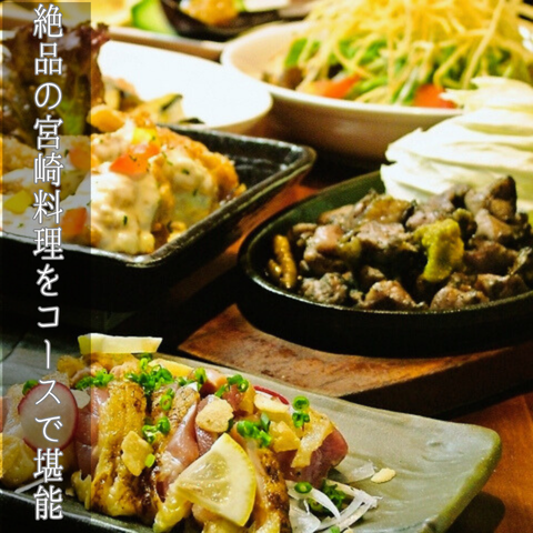 朝〆を産地直送！『みやざき地頭鶏』専門店で九州料理＆焼酎などのお酒を堪能！