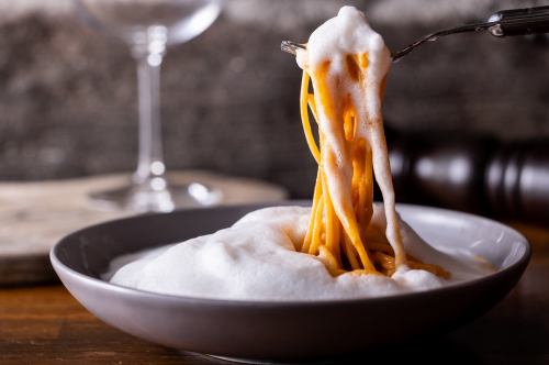Cappuccino pasta with rich shrimp cream