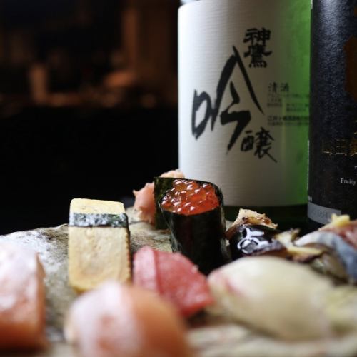 Enjoy pairing sake with sushi ...