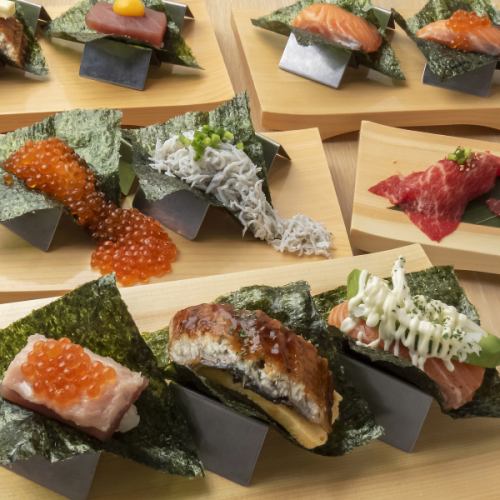 Popular millefeuille sushi (two-story sushi!?) W salmon avocado onion