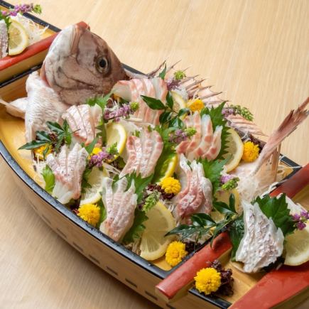 ●Limited to one group per day●Old man's boatman's line fishing ~ luxurious whole sea bream sashimi 4980 yen