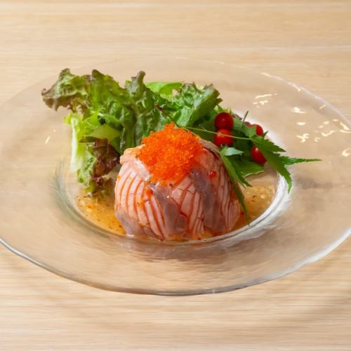 Grilled salmon potato salad