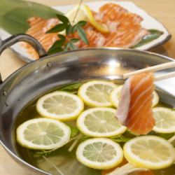 Lemon salmon shabu-shabu