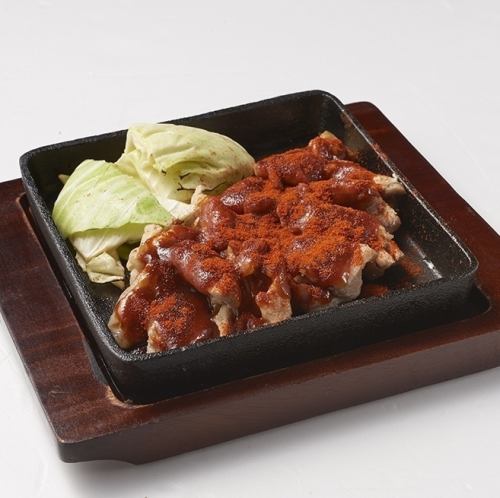 No.3 Iron plate Yakitori Super spicy chicken thighs