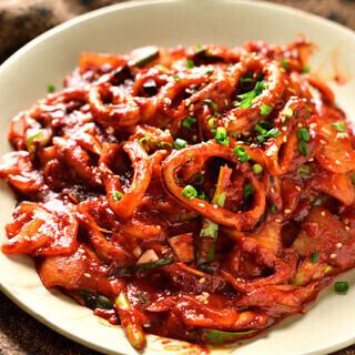 달콤한 매운 맛이 버릇이된다! 맛 매운 한국 요리가 집결! 오징어 포카 코스 ♪ 【2 시간 음료 무제한 포함】