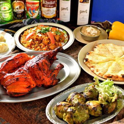 [2 hours all-you-can-eat and drink included] 30 dishes in total! Curry, BBQ, cheese naan, and more - all-you-can-eat and drink course for 7,000 yen