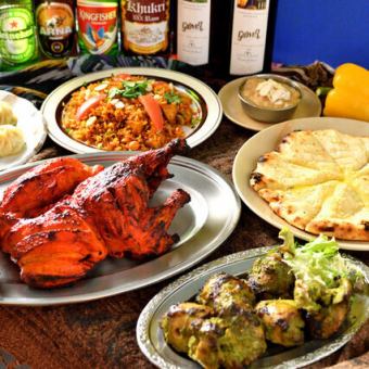 【2時間飲み放題付】本場の生春巻き/インド風焼き鳥/本格チャーハンなど計8品お試しコース2980円