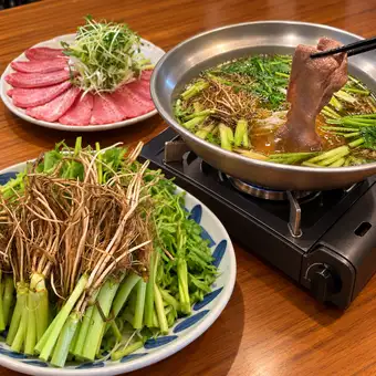 ★11月～2月限定★牛たんしゃぶしゃぶ＋セリ鍋コース『6,600円』【2時間飲み放題つき】
