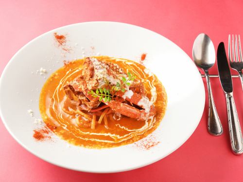 Specialty crab tomato cream pasta