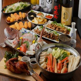 Special event! Luxury! 3 hours of all-you-can-drink included ■ Crab sukiyaki hotpot course ■ 10 dishes 6,000 yen (tax included)