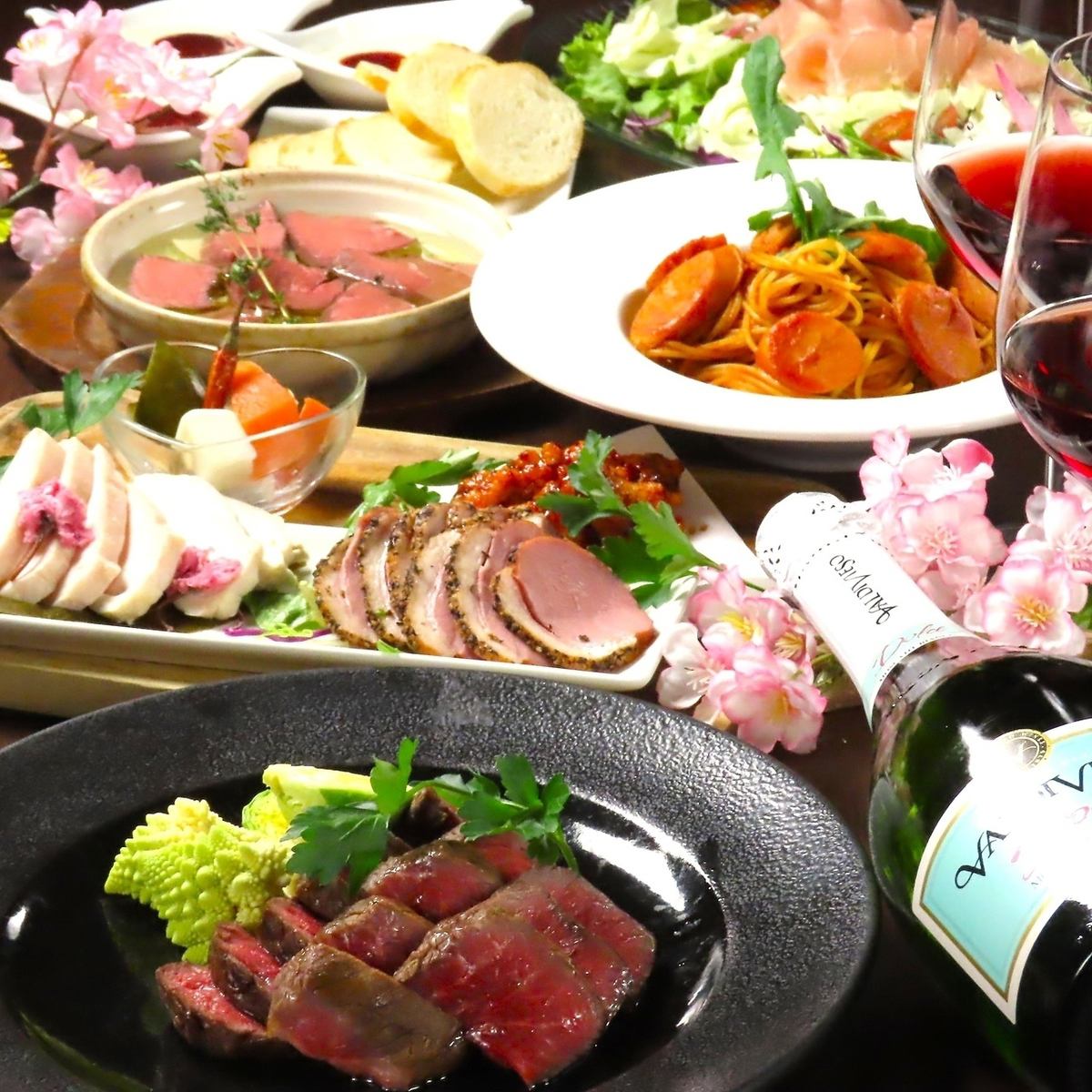 All-you-can-drink homemade sangria and raw BEER are also included!! Meat Samadhi course is 4,500 yen♪