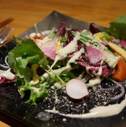 Salad with plenty of Parmesan and homemade dressing