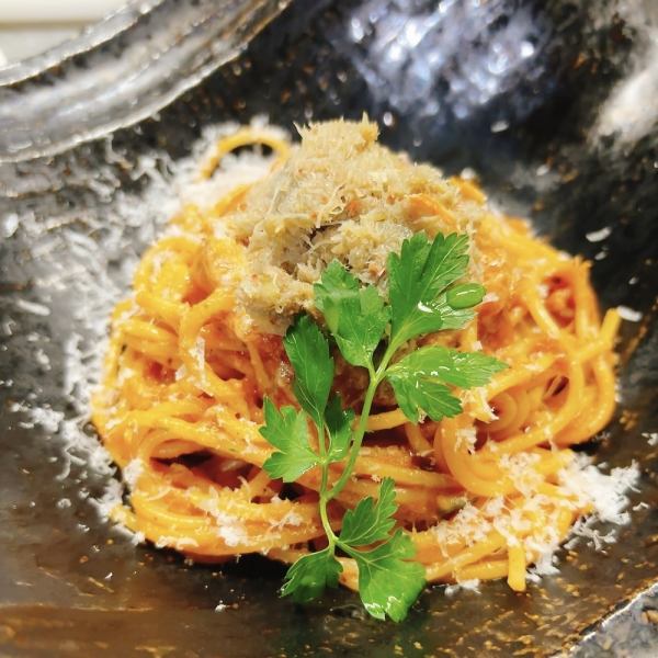 【冬】【ズワイ蟹】【ランチ】ズワイ蟹のトマトクリームパスタ