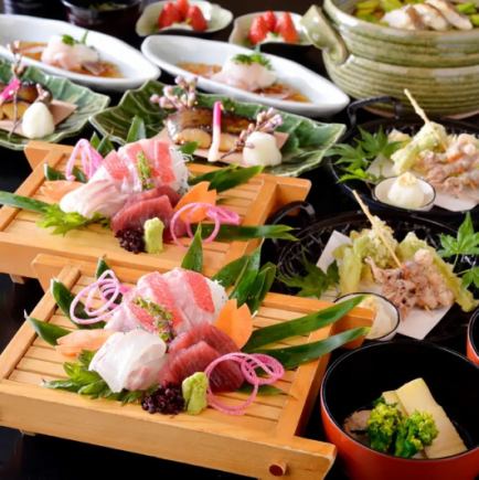 ■2.5H飲み放題付　お造り3種盛合せと和牛とろゆっけ寿司の 【宴会コース】 4,500円 全9品◎