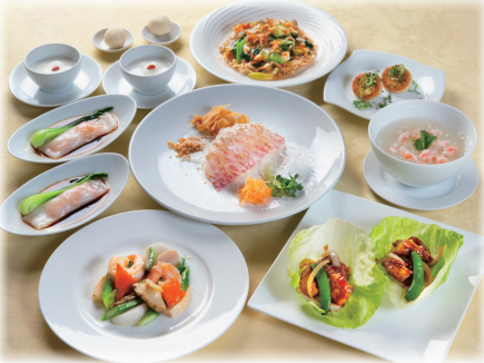 ☆水晶(すいしょう)。.:*・゜鮑入り海鮮と野菜のあっさり炒めや海老料理など全9品6,600円(税込)