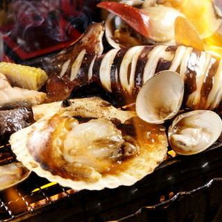 Many foods from prefecture! Fresh seafood