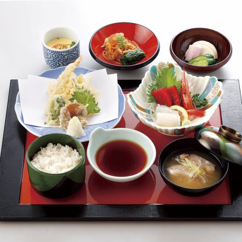 Sashimi tempura set