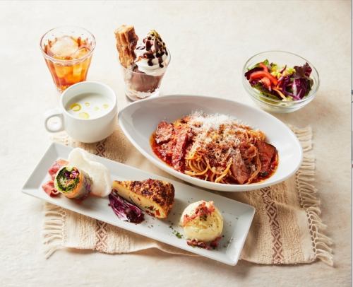 [Choice of main★Rich lunch] Includes 3 types of appetizers, 1 main dish, mini salad, soup & drink bar, and dessert