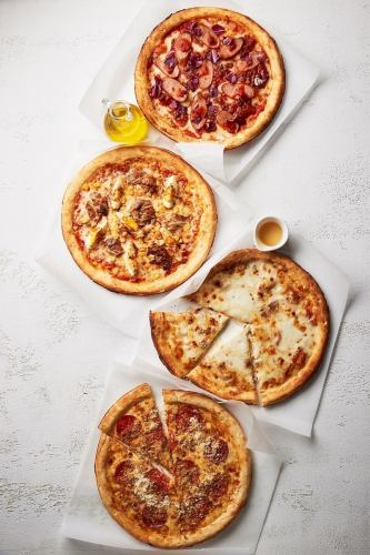 Sausage and meat sauce pizza (top photo)