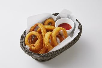 Fried onion rings (photo right)