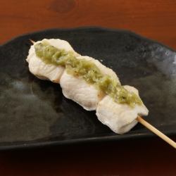 Breast skewers [coarsely chopped wasabi] (1 piece) / Breast skewers [plum shiso] (1 piece) each