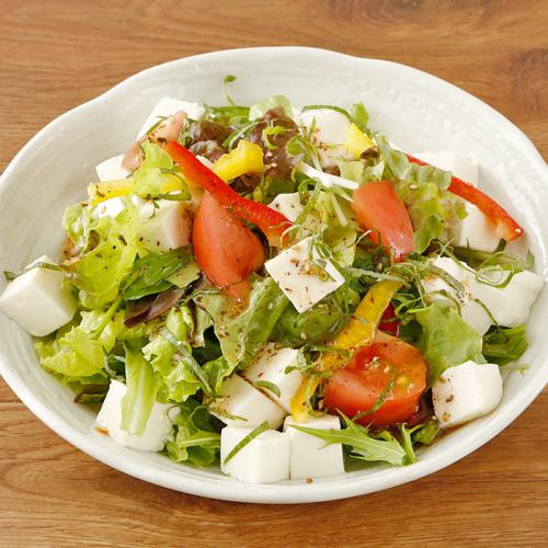 Refreshing tofu salad with shiso aroma