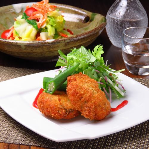 ★ Perfect for sake ★ Kujo green onion and crab croquette 900 yen (excluding tax)