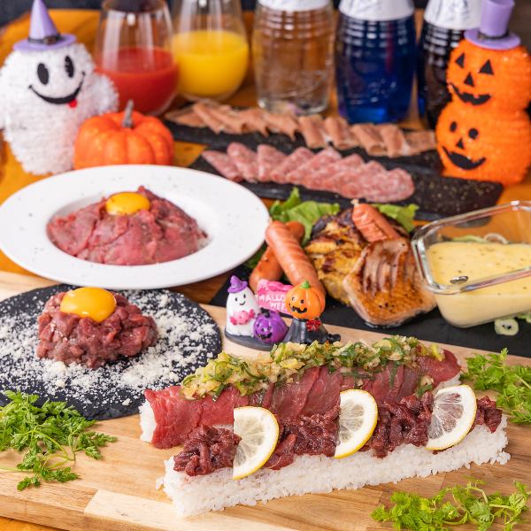 [Red ink/2 hours] Premium all-you-can-eat and drink course with over 100 varieties of meat and yukhoe sushi 4980 yen ⇒ 3980 yen