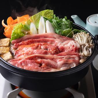 Excellent★ Black Wagyu beef sukiyaki course + shaved ice included! 150g 7600 yen (tax included)