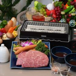 PREMIUM BBQ PLAN OK for one person! 180g Wagyu beef steak with one drink