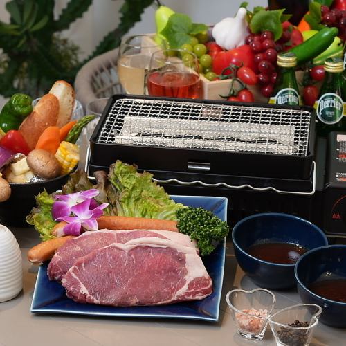 STANDARD　ＢＢＱ　PLAN　お一人様からOK！　180g　豪州産ビーフステーキ　１ドリンク付