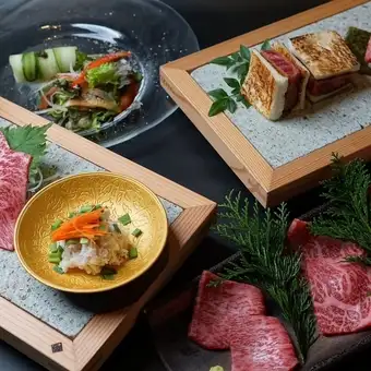 単品注文より11000円お得！期間限定【銘柄牛堪能コース】全14品　33000円