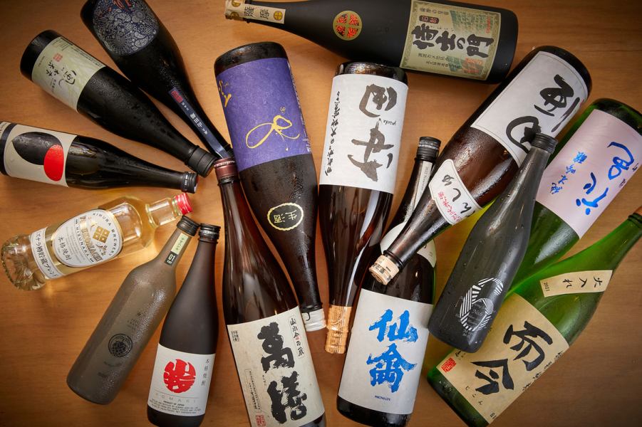 可以品尝到全国各地的日本酒和正宗烧酒的【高级无限畅饮】