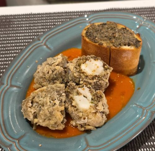 もずく衣とフライ　濃厚トマトソース