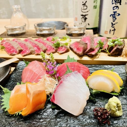 生魚片五塊（中脂鮪魚、紅肉）
