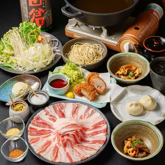 ビールも日本酒も飲放！【2H飲放付】鹿児島黒豚しゃぶしゃぶ＆郷土料理コース！