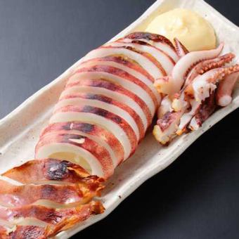 Grilled whole squid