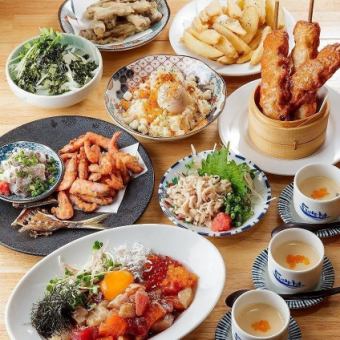 ≪2H飲放付≫とことん飲むなら!「アテ沢山5,000円コース」ご飯ものとデザート代わりにアテ豊富