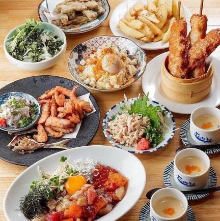 ≪2H飲放付≫とことん飲むなら！「アテ沢山5,000円コース」ご飯ものとデザート代わりにアテ豊富