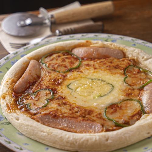 ミートソースのピザ