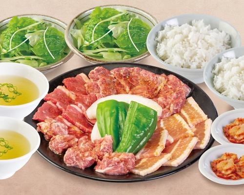 Standard four-course shared yakiniku lunch