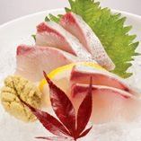 Greater amberjack sashimi