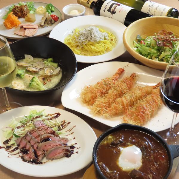 飲み放題付き★自家製ローストビーフ等ITADAKI人気メニューが楽しめるコース9品7700円（税込）ご用意！