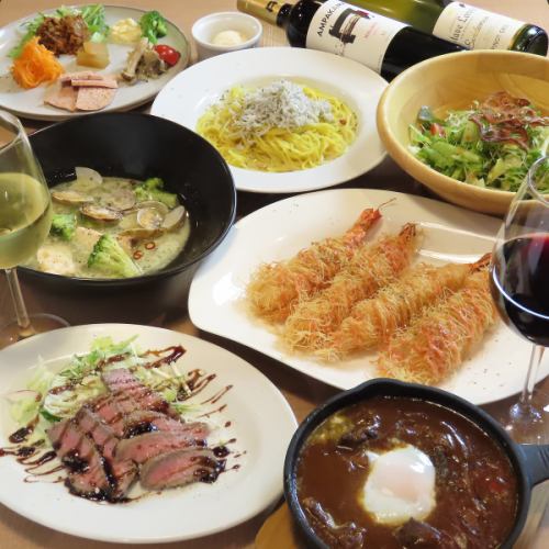 飲み放題付き★自家製ローストビーフ等ITADAKI人気メニューが楽しめるコース9品7700円（税込）ご用意！