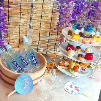 From 7/6 ◆≪Hanami and Summer Festival ☆ Afternoon Tea≫ Enjoy an elegant tea time with seasonal ingredients♪ 4,500 yen (tax included)