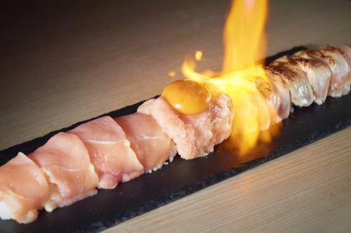 丹波鶏の炙り『肉寿司』♪